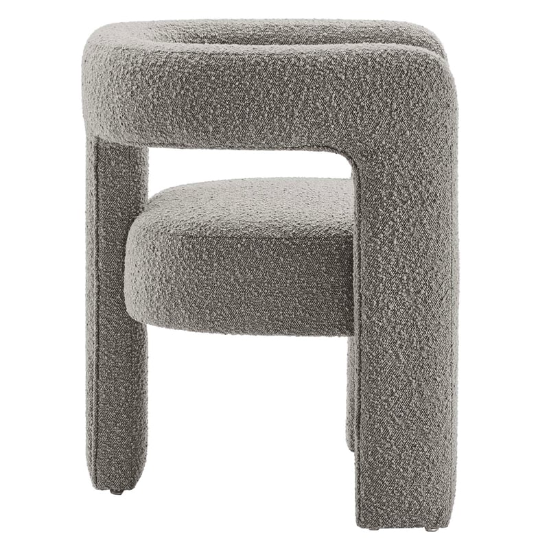 Modway Kayla Upholstered Modern Boucle Fabric Armchair in Light Gray
