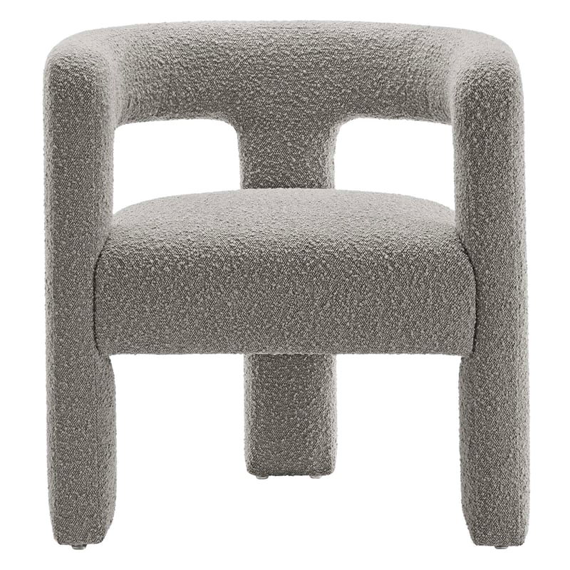 Modway Kayla Upholstered Modern Boucle Fabric Armchair in Light Gray