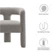 Modway Kayla Upholstered Modern Boucle Fabric Armchair in Light Gray