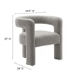 Modway Kayla Upholstered Modern Boucle Fabric Armchair in Light Gray