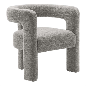 Modway Kayla Upholstered Modern Boucle Fabric Armchair in Light Gray