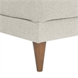 Modway Zoya Upholstered Polyester Fabric Ottoman with Tapered Legs in Ivory