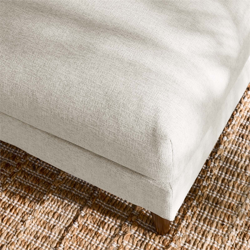 Modway Zoya Upholstered Polyester Fabric Ottoman with Tapered Legs in Ivory