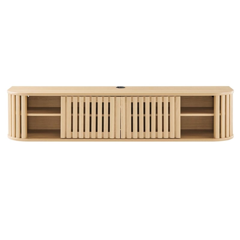 Modway Fortitude Wall-Mounted Wood TV Stand for TVs up to 70