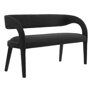 Modway Pinnacle 20&quot Upholstered Boucle Fabric Accent Bench in Black