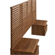Modway Render Modern Wood Twin Headboard and Nightstands in Walnut