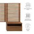 Modway Render Modern Wood Twin Headboard and Nightstands in Walnut