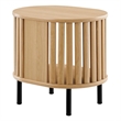 Modway Fortitude Wood Side Table with Open Center Storage in Oak