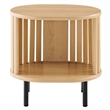 Modway Fortitude Wood Side Table with Open Center Storage in Oak