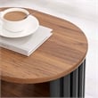 Modway Fortitude Wood Side Table with Open Center Storage in Walnut/Black
