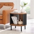 Modway Fortitude Wood Side Table with Open Center Storage in Walnut/Black