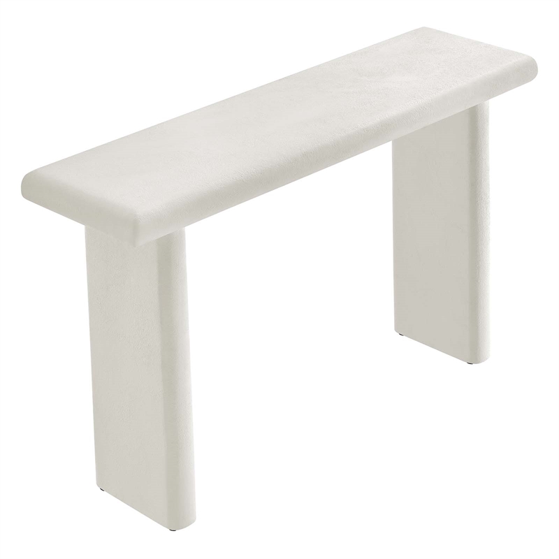 Modway Relic Modern Wood & Cement Concrete Console Table in White