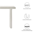 Modway Relic Modern Wood & Cement Concrete Console Table in White