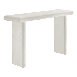 Modway Relic Modern Wood & Cement Concrete Console Table in White