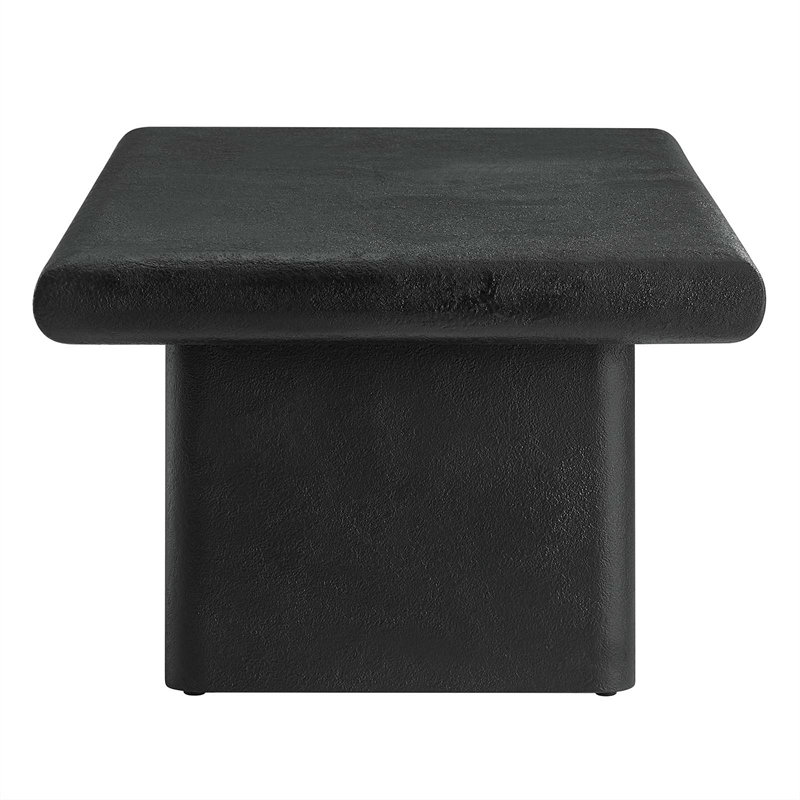 Modway Relic Modern Wood & Cement Concrete Coffee Table in Black