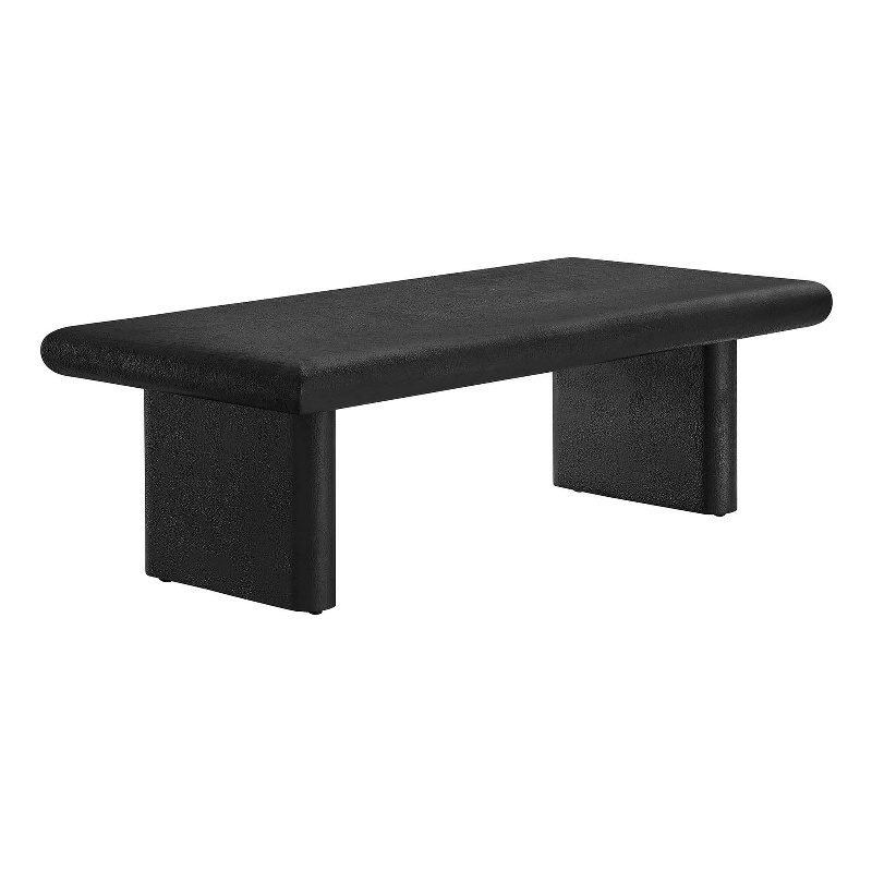 Modway Relic Modern Wood & Cement Concrete Coffee Table in Black