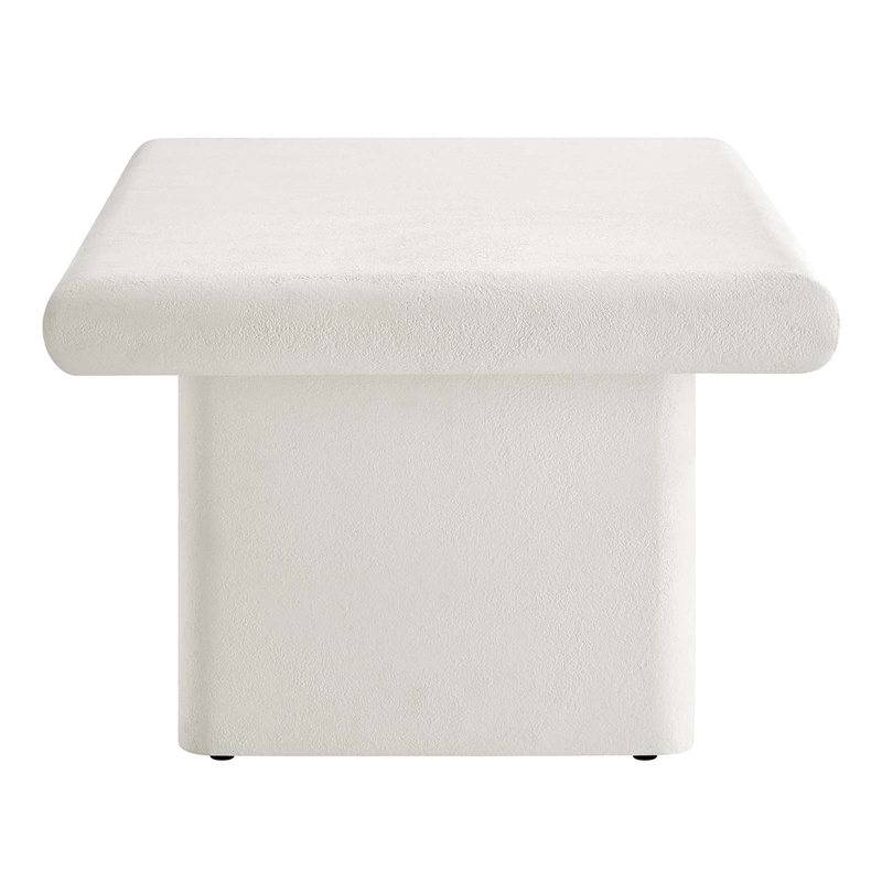 Modway Relic Modern Wood & Cement Concrete Coffee Table in White