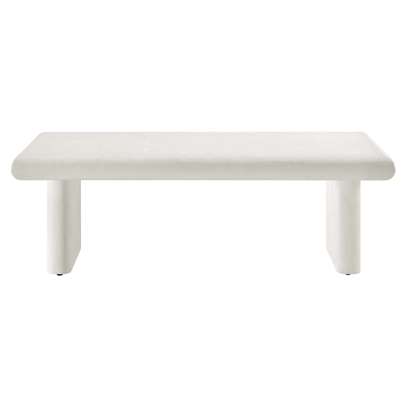 Modway Relic Modern Wood & Cement Concrete Coffee Table in White