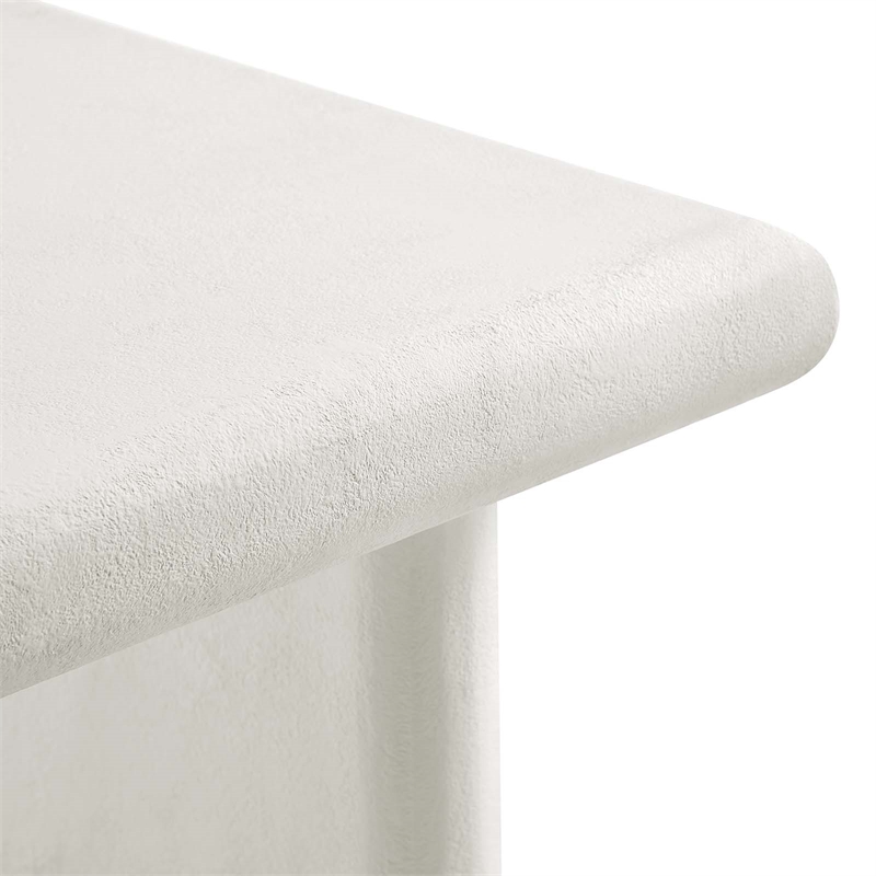 Modway Relic Modern Wood & Cement Concrete Coffee Table in White
