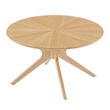 Modway Crossroads Round Modern Wood Coffee Table with Legs in Oak