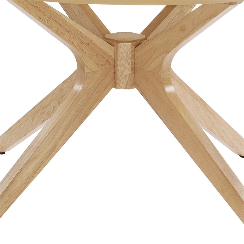 Modway Crossroads Round Modern Wood Coffee Table with Legs in Oak