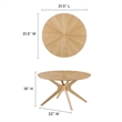 Modway Crossroads Round Modern Wood Coffee Table with Legs in Oak
