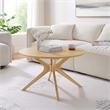 Modway Crossroads Round Modern Wood Coffee Table with Legs in Oak