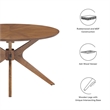 Modway Crossroads Round Modern Wood Coffee Table with Legs in Walnut