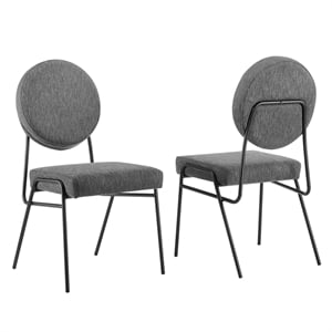 Modway Craft 18.5&quot Upholstered Fabric Dining Side Chair in Charcoal (Set of 2)