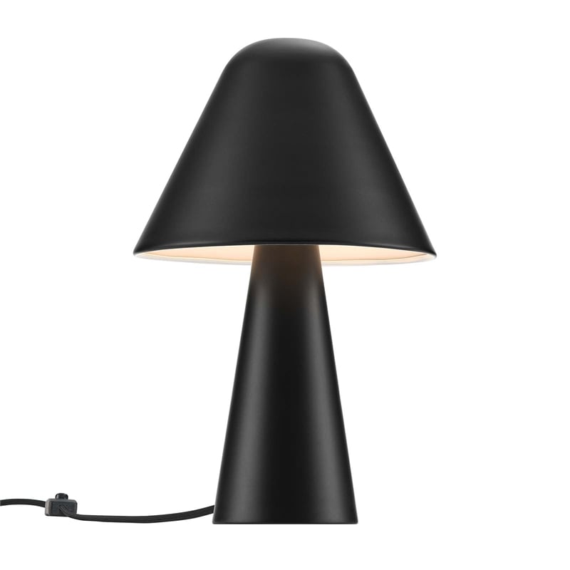 Modway Jovial Metal Mushroom Table Lamp with Swivel Shade in Black