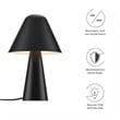 Modway Jovial Metal Mushroom Table Lamp with Swivel Shade in Black