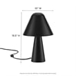 Modway Jovial Metal Mushroom Table Lamp with Swivel Shade in Black