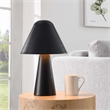 Modway Jovial Metal Mushroom Table Lamp with Swivel Shade in Black