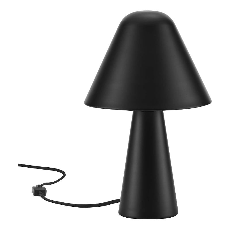 Modway Jovial Metal Mushroom Table Lamp with Swivel Shade in Black