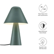 Modway Jovial Metal Mushroom Table Lamp with Swivel Shade in Green
