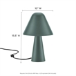 Modway Jovial Metal Mushroom Table Lamp with Swivel Shade in Green