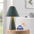 Modway Jovial Metal Mushroom Table Lamp with Swivel Shade in Green