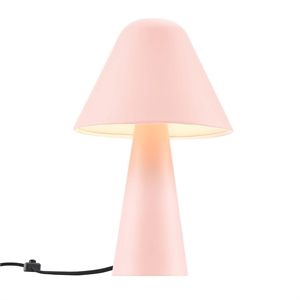 modway jovial metal mushroom table lamp with swivel shade in pink