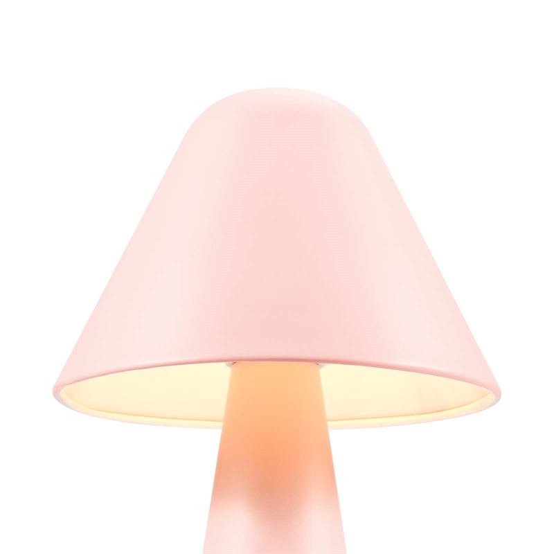 Modway Jovial Metal Mushroom Table Lamp with Swivel Shade in Pink