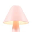 Modway Jovial Metal Mushroom Table Lamp with Swivel Shade in Pink