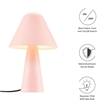 Modway Jovial Metal Mushroom Table Lamp with Swivel Shade in Pink