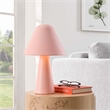 Modway Jovial Metal Mushroom Table Lamp with Swivel Shade in Pink