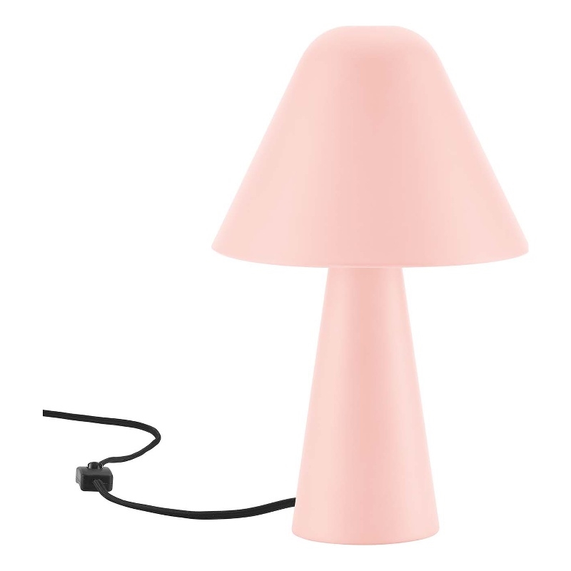 Modway Jovial Metal Mushroom Table Lamp with Swivel Shade in Pink