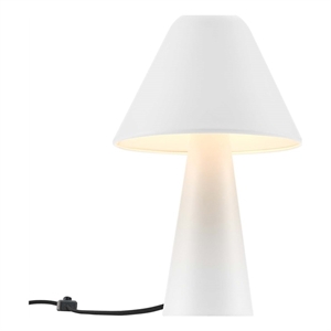 modway jovial metal mushroom table lamp with swivel shade in white