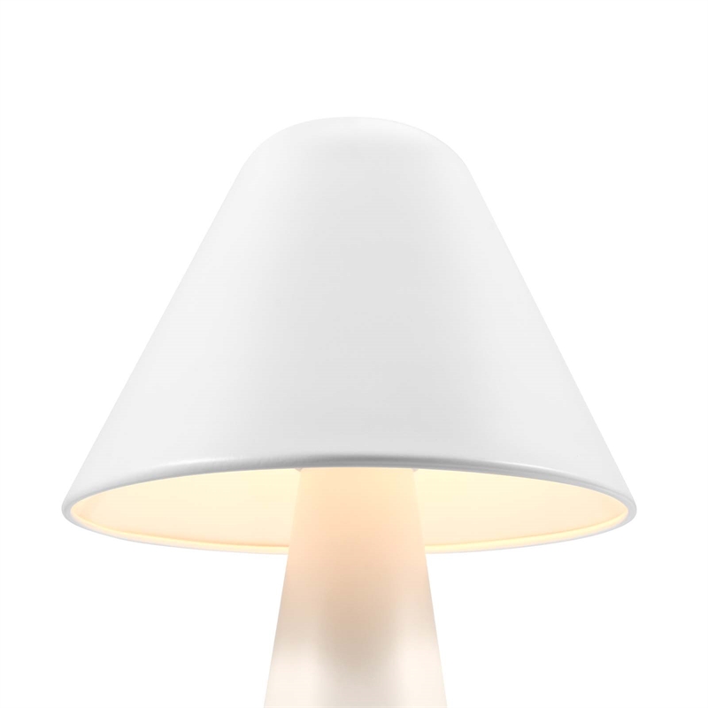 Modway Jovial Metal Mushroom Table Lamp with Swivel Shade in White