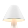Modway Jovial Metal Mushroom Table Lamp with Swivel Shade in White