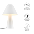 Modway Jovial Metal Mushroom Table Lamp with Swivel Shade in White