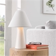 Modway Jovial Metal Mushroom Table Lamp with Swivel Shade in White