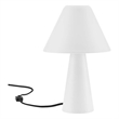 Modway Jovial Metal Mushroom Table Lamp with Swivel Shade in White