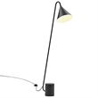 Modway Ayla Marble & Metal Floor Lamp with Cone Shade in Black